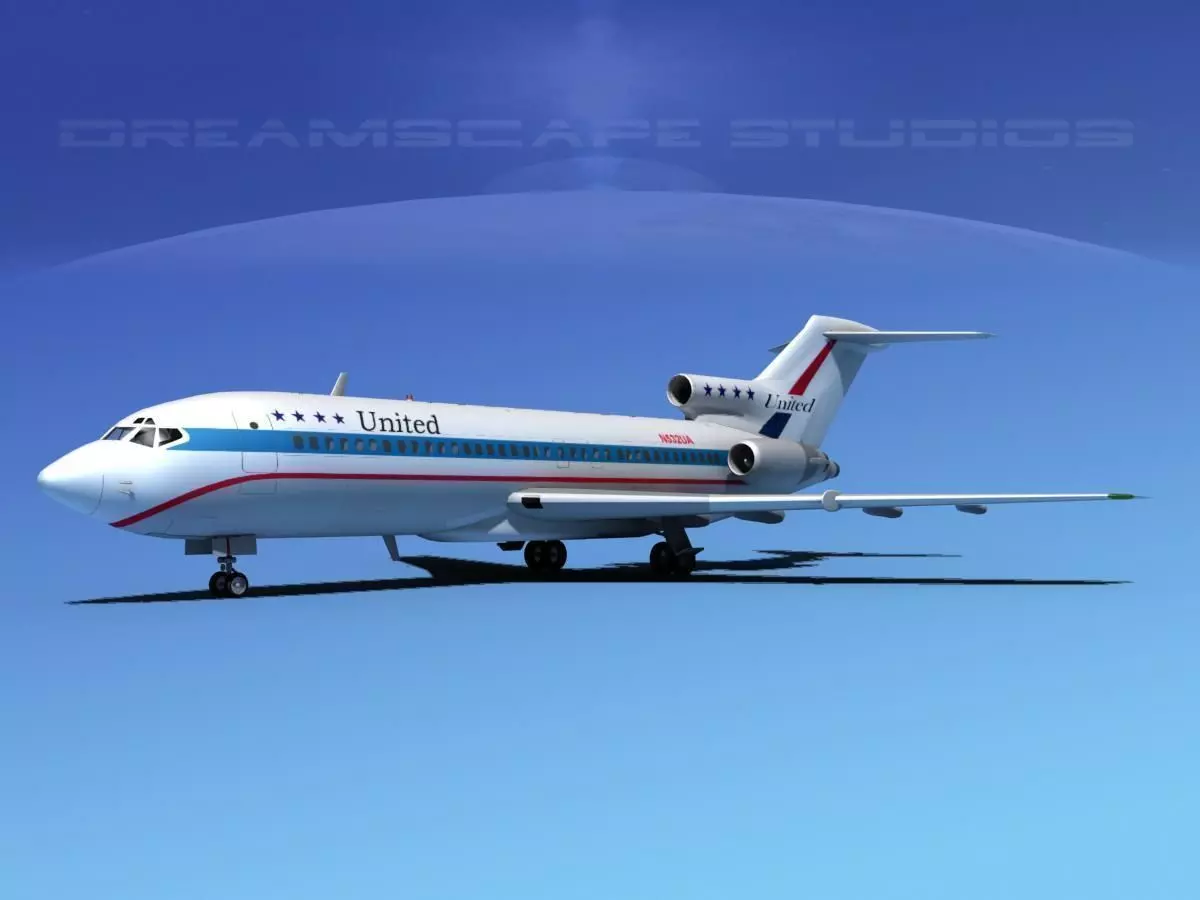 Boeing 727-100 United Airlines 2 3D model_0