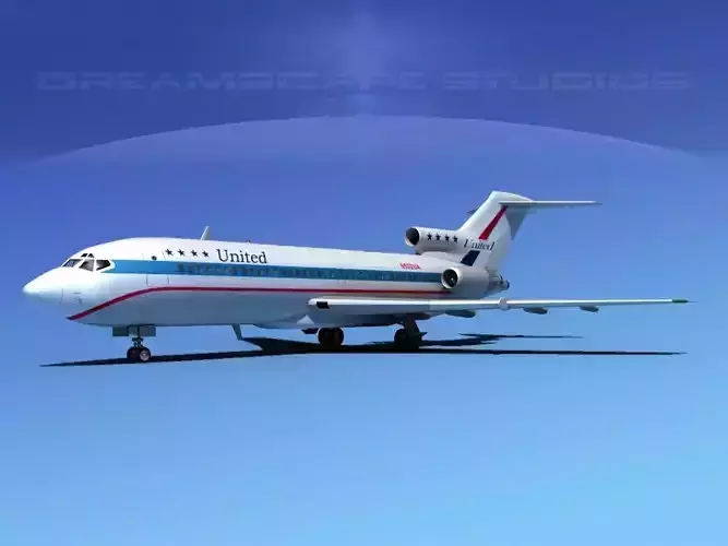 Boeing 727-100 United Airlines 2 3D model
