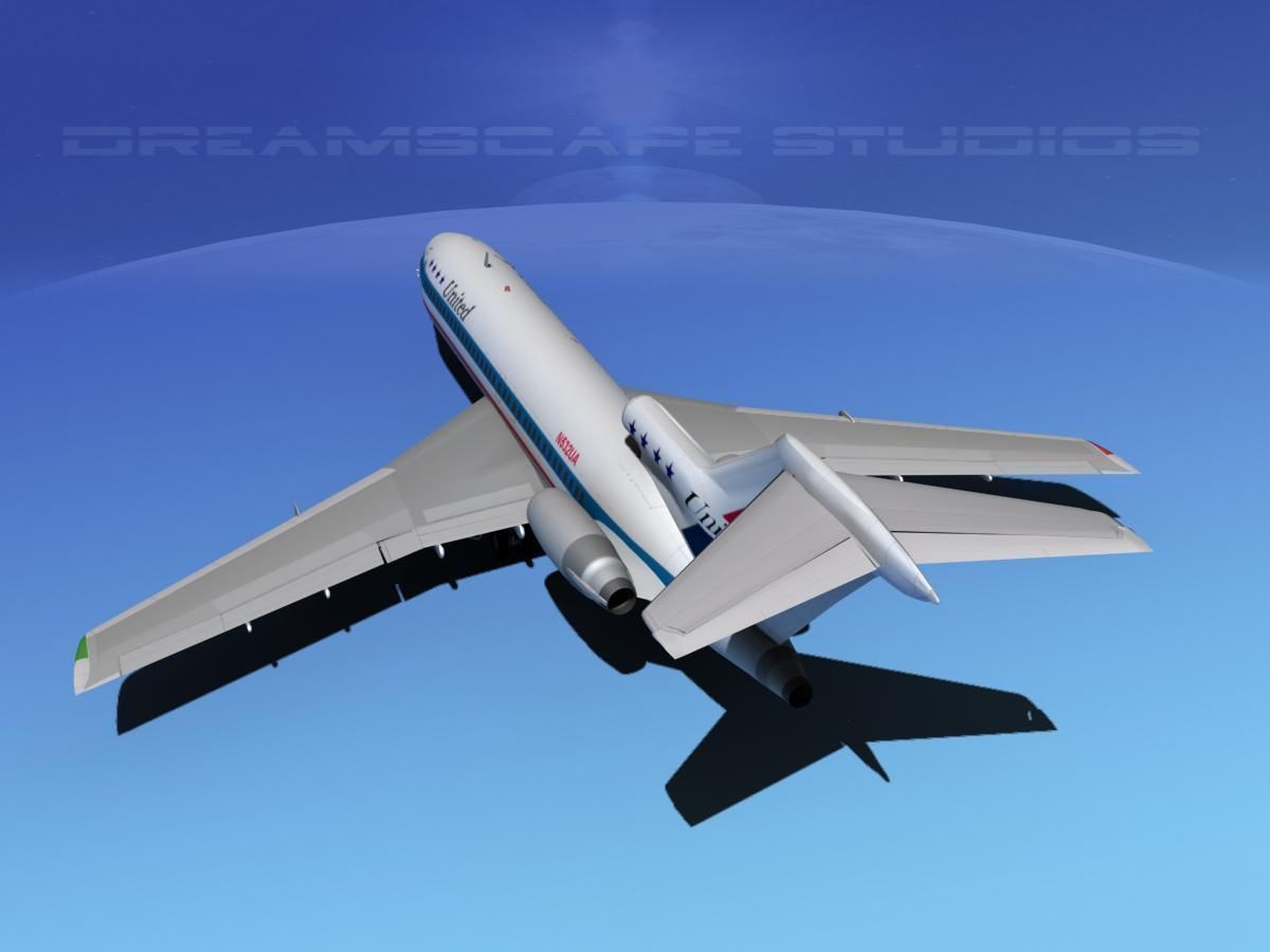 Boeing 727-100 United Airlines 2 3D model_7