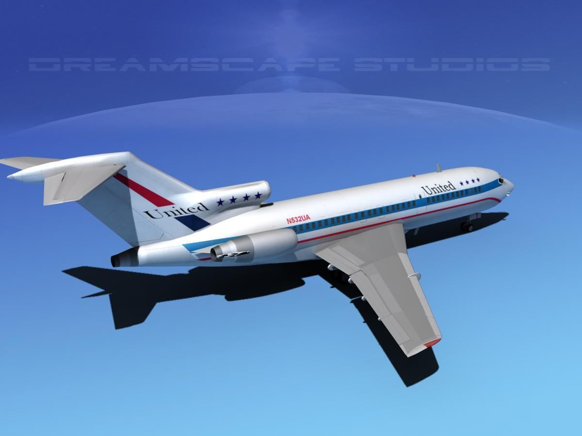 Boeing 727-100 United Airlines 2 3D model_5