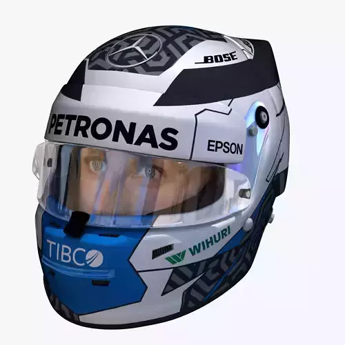 Bottas helmet 2018 Low-poly 3D model