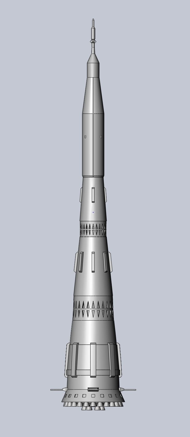N1-L3 Soviet Moon Rocket Concept Printable Model 3D print model_6