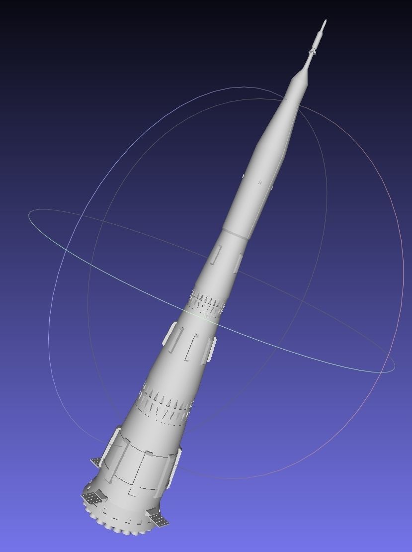 N1-L3 Soviet Moon Rocket Concept Printable Model 3D print model_14