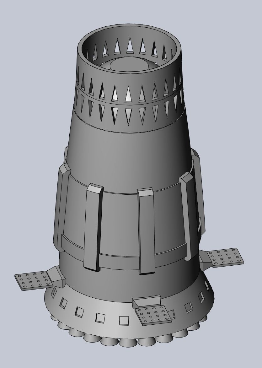 N1-L3 Soviet Moon Rocket Concept Printable Model 3D print model_12