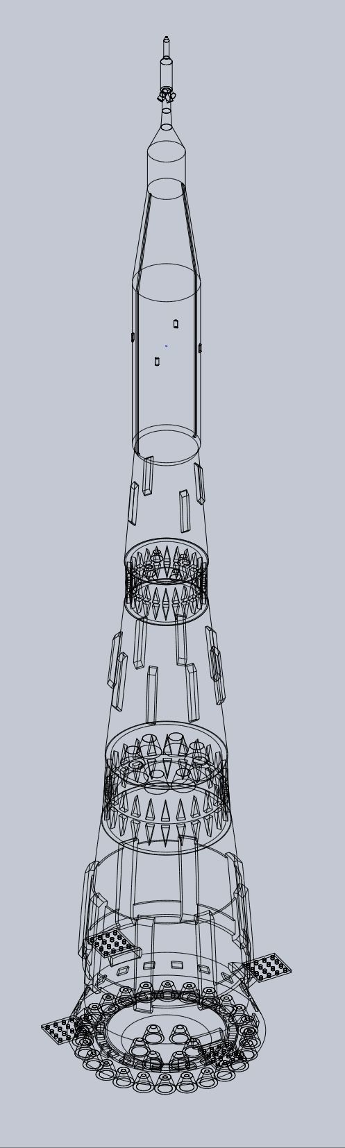 N1-L3 Soviet Moon Rocket Concept Printable Model 3D print model_2