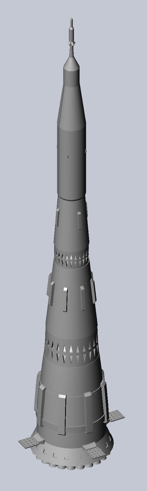 N1-L3 Soviet Moon Rocket Concept Printable Model 3D print model_9