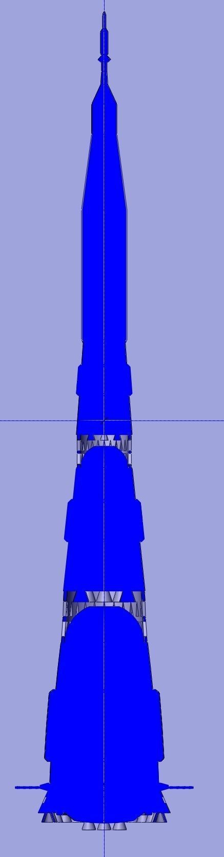 N1-L3 Soviet Moon Rocket Concept Printable Model 3D print model_5