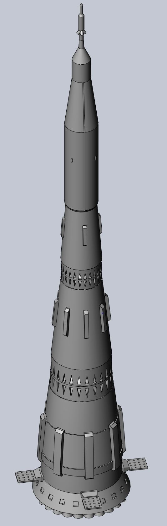 N1-L3 Soviet Moon Rocket Concept Printable Model 3D print model_3