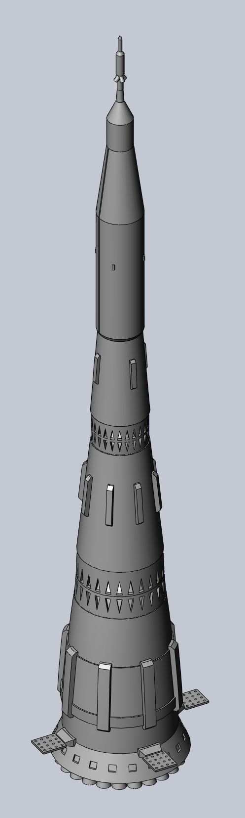 N1-L3 Soviet Moon Rocket Concept Printable Model 3D print model_10