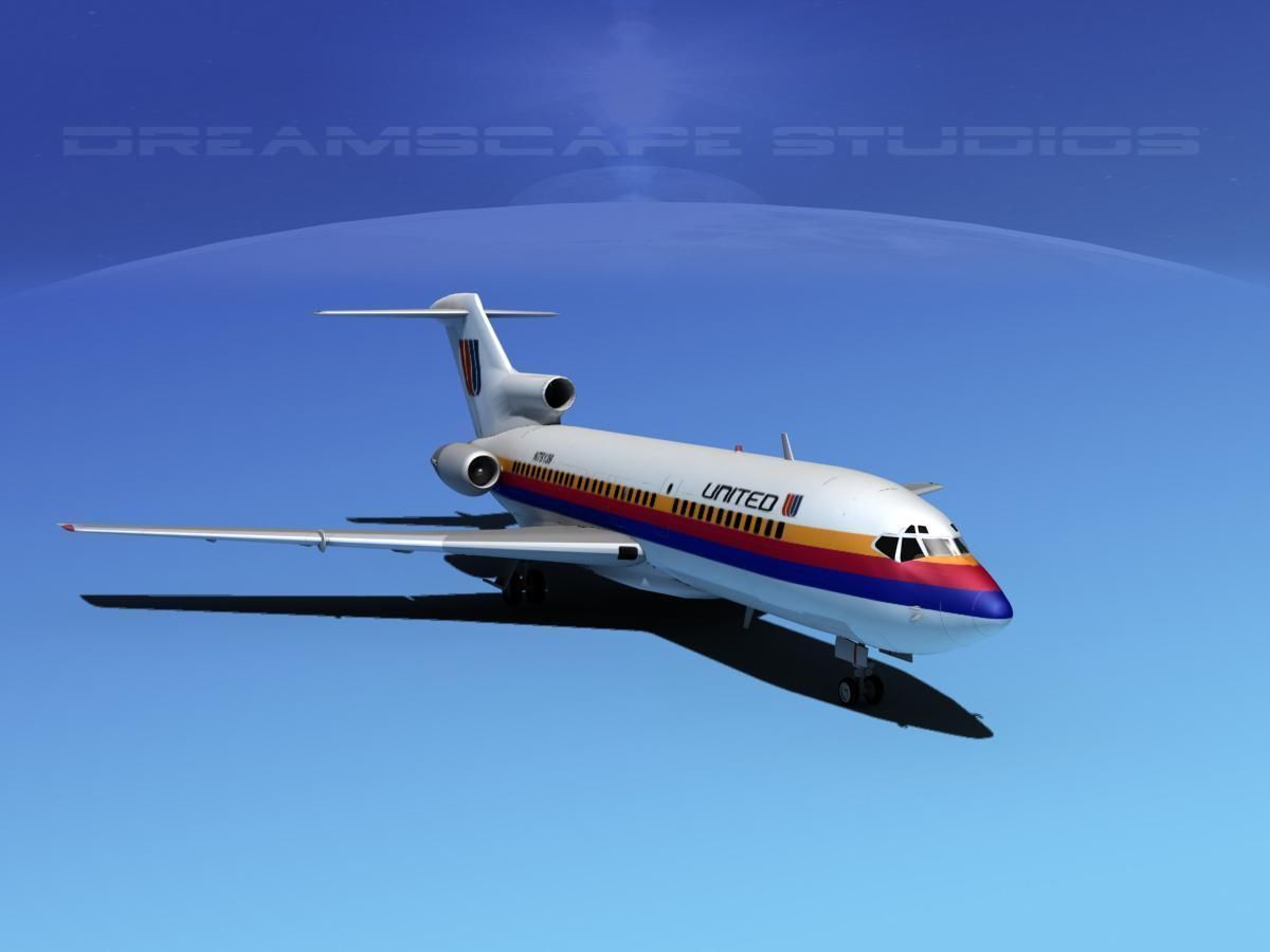 Boeing 727-100 United Airlines 3 3D model_2