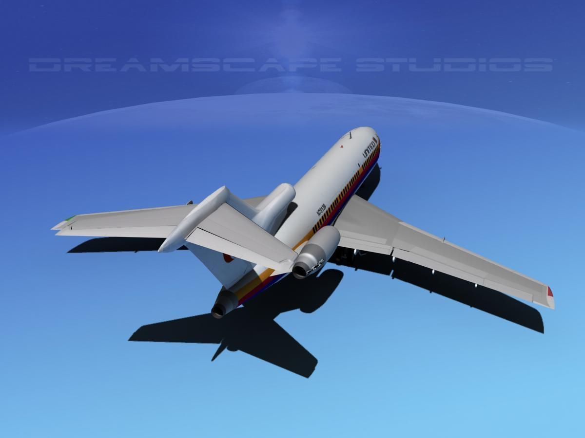 Boeing 727-100 United Airlines 3 3D model_6