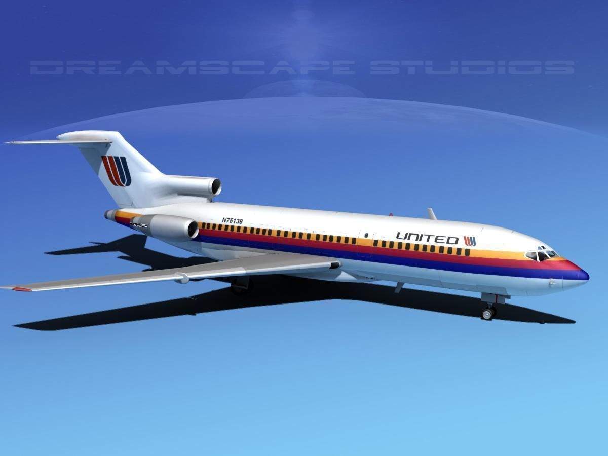 Boeing 727-100 United Airlines 3 3D model_3