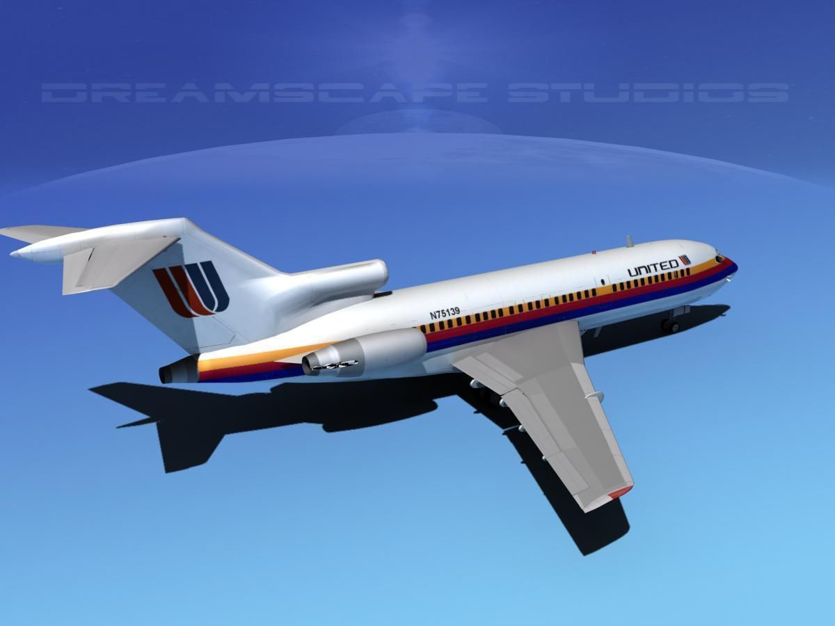 Boeing 727-100 United Airlines 3 3D model_4