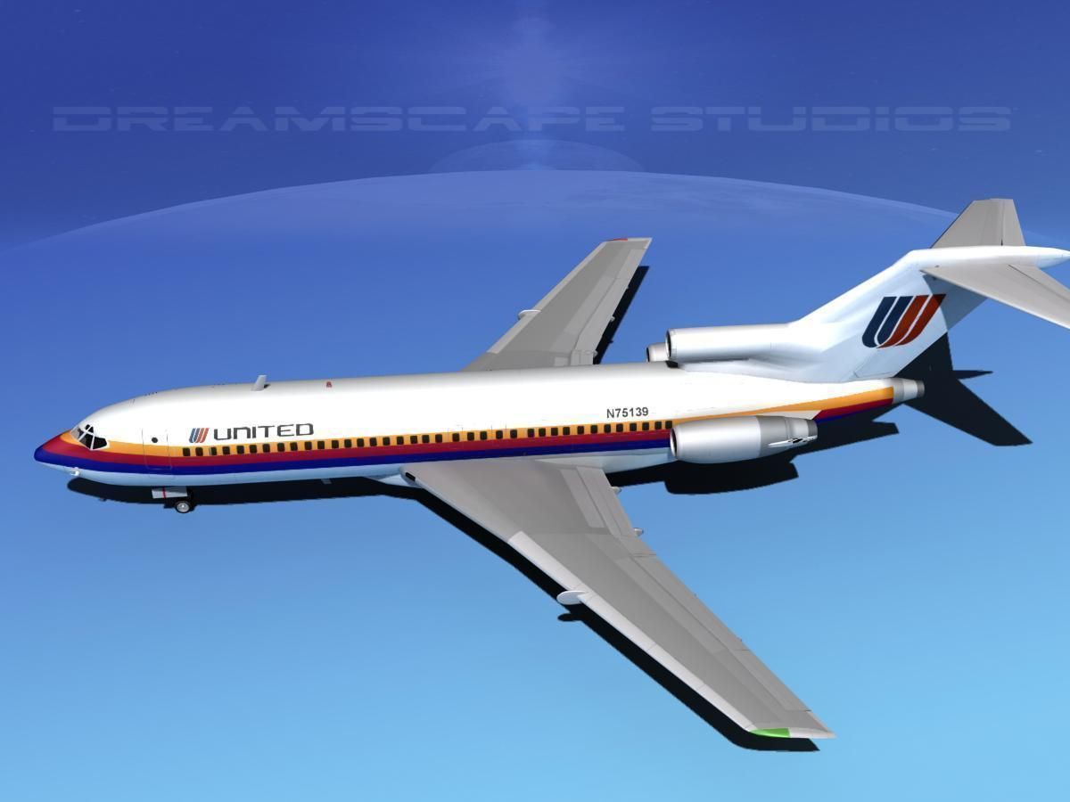 Boeing 727-100 United Airlines 3 3D model_10