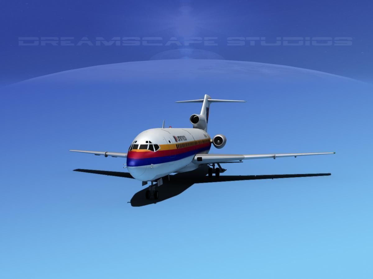 Boeing 727-100 United Airlines 3 3D model_1