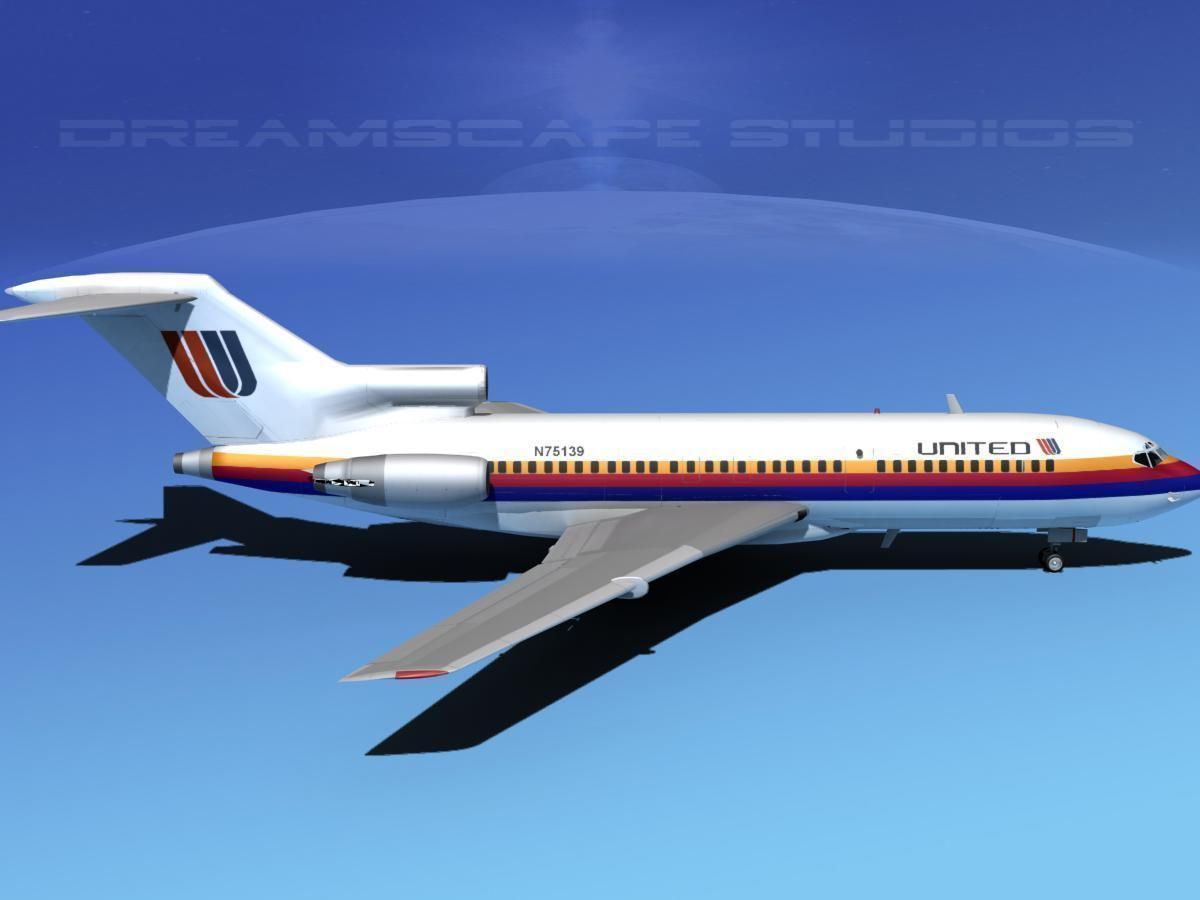 Boeing 727-100 United Airlines 3 3D model_5