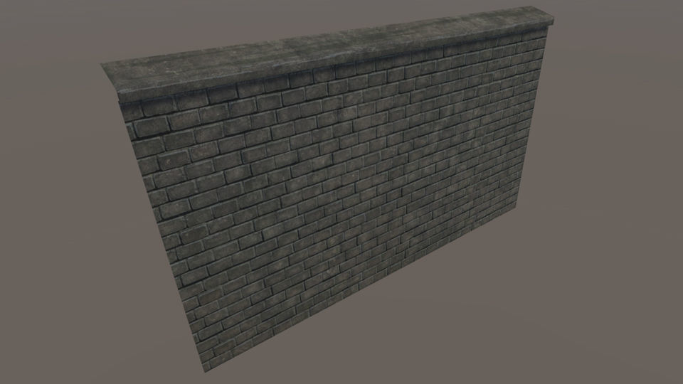 Graveyard wall - PBR Low-poly 3D model_2