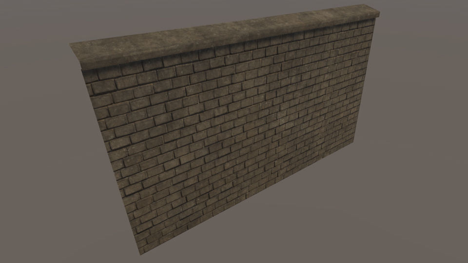 Graveyard wall - PBR Low-poly 3D model_3