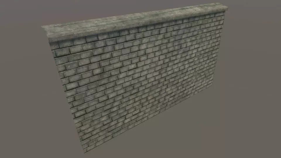 Graveyard wall - PBR Low-poly 3D model_0
