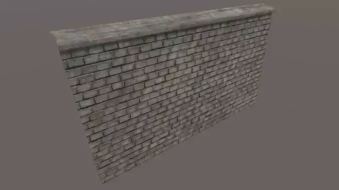 Graveyard wall - PBR Low-poly 3D model