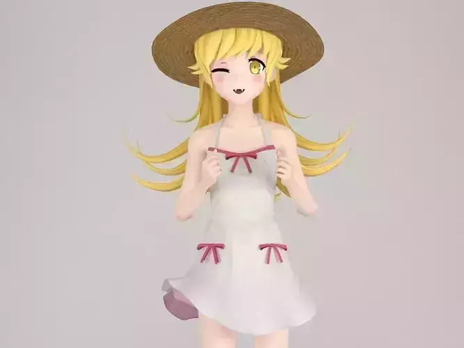 Shinobu Oshino anime girl pose 01