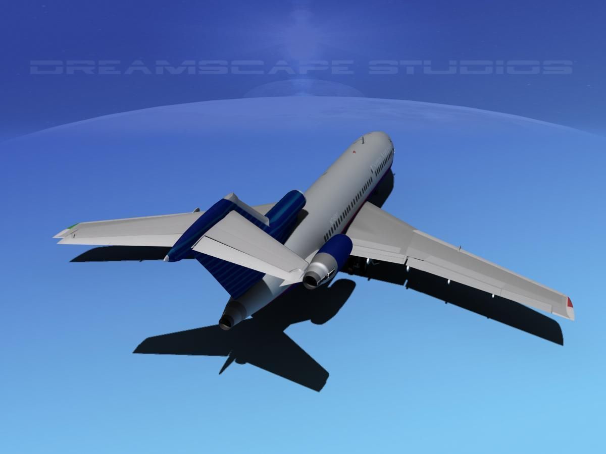 Boeing 727-100 United Airllines 4 3D model_6