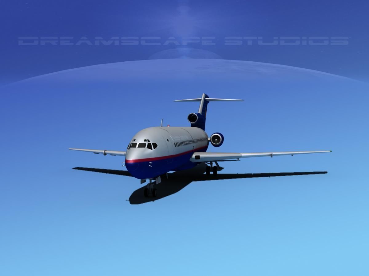 Boeing 727-100 United Airllines 4 3D model_1