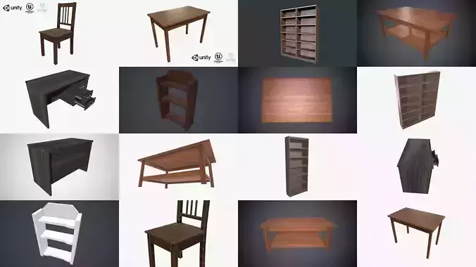 PBR Furniture Collection Low Poly PBR Game Ready Asset 