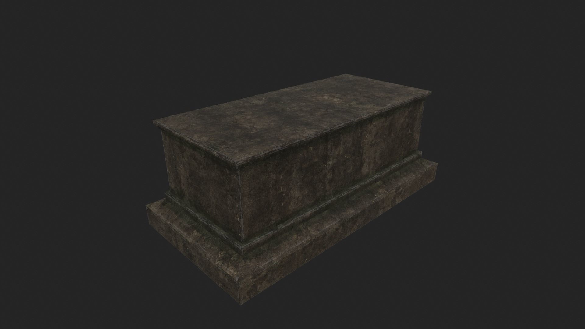 Tomb - PBR gravestone Low-poly 3D model_4