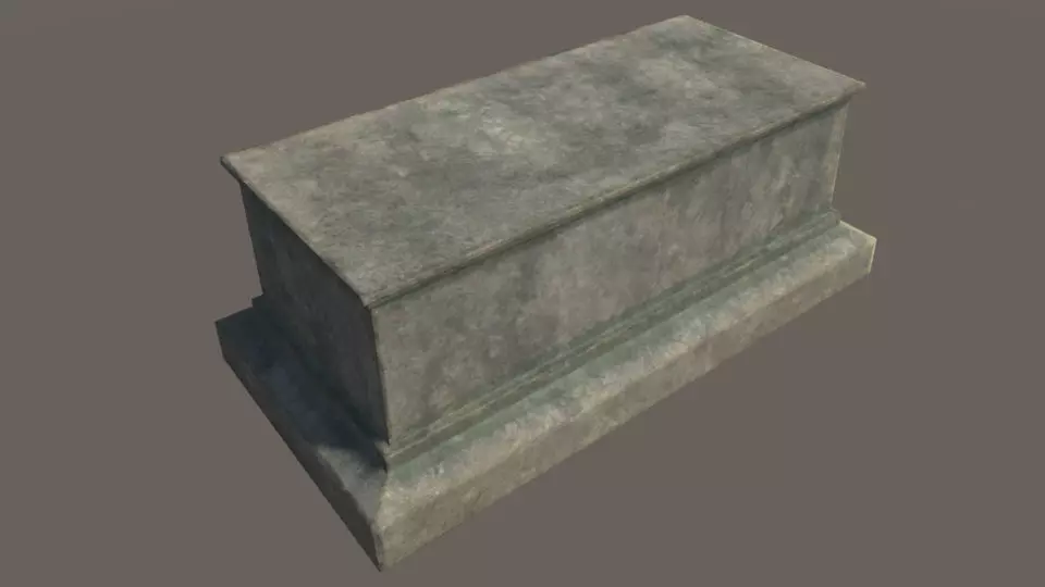Tomb - PBR gravestone Low-poly 3D model_0