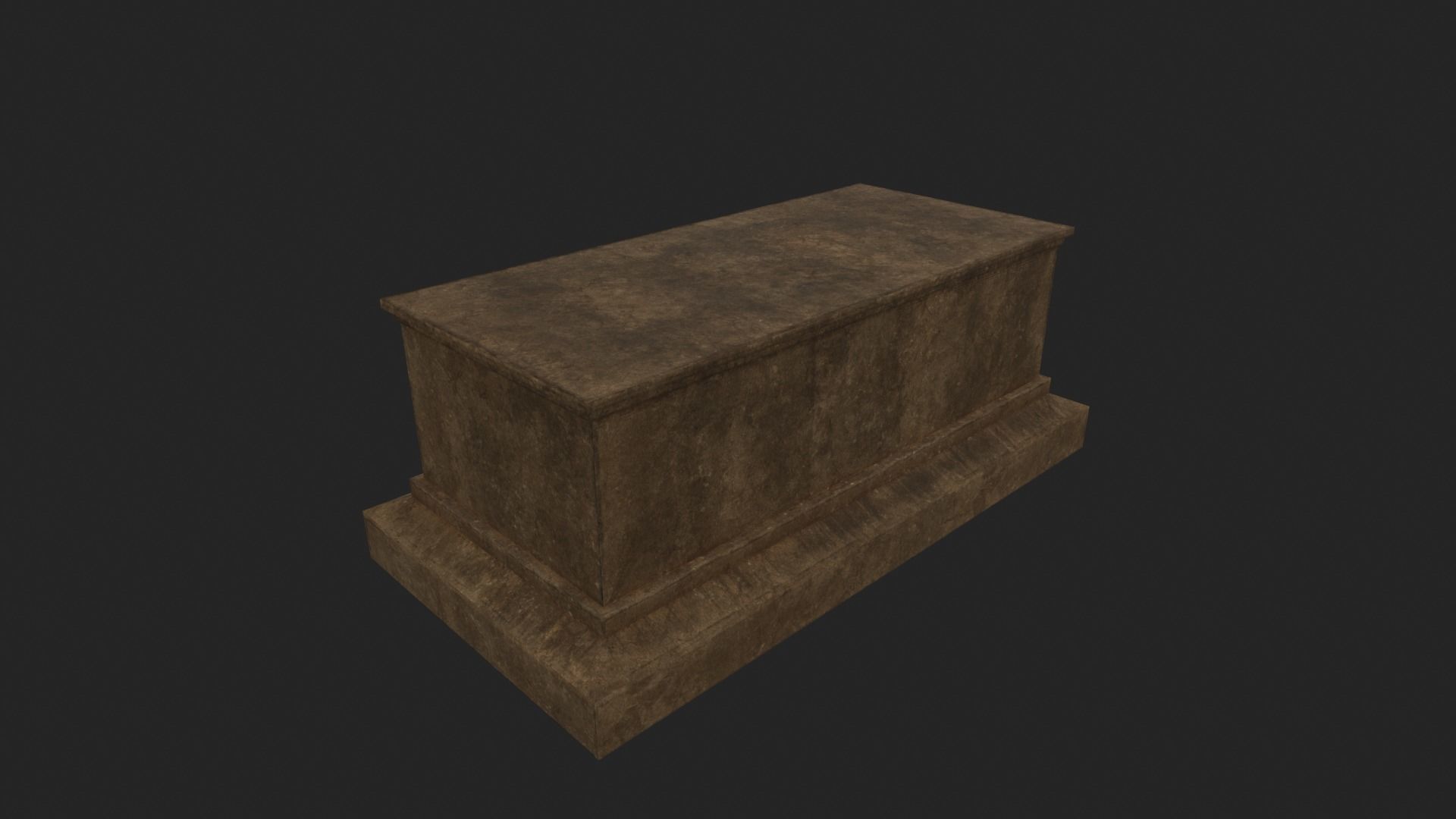 Tomb - PBR gravestone Low-poly 3D model_5