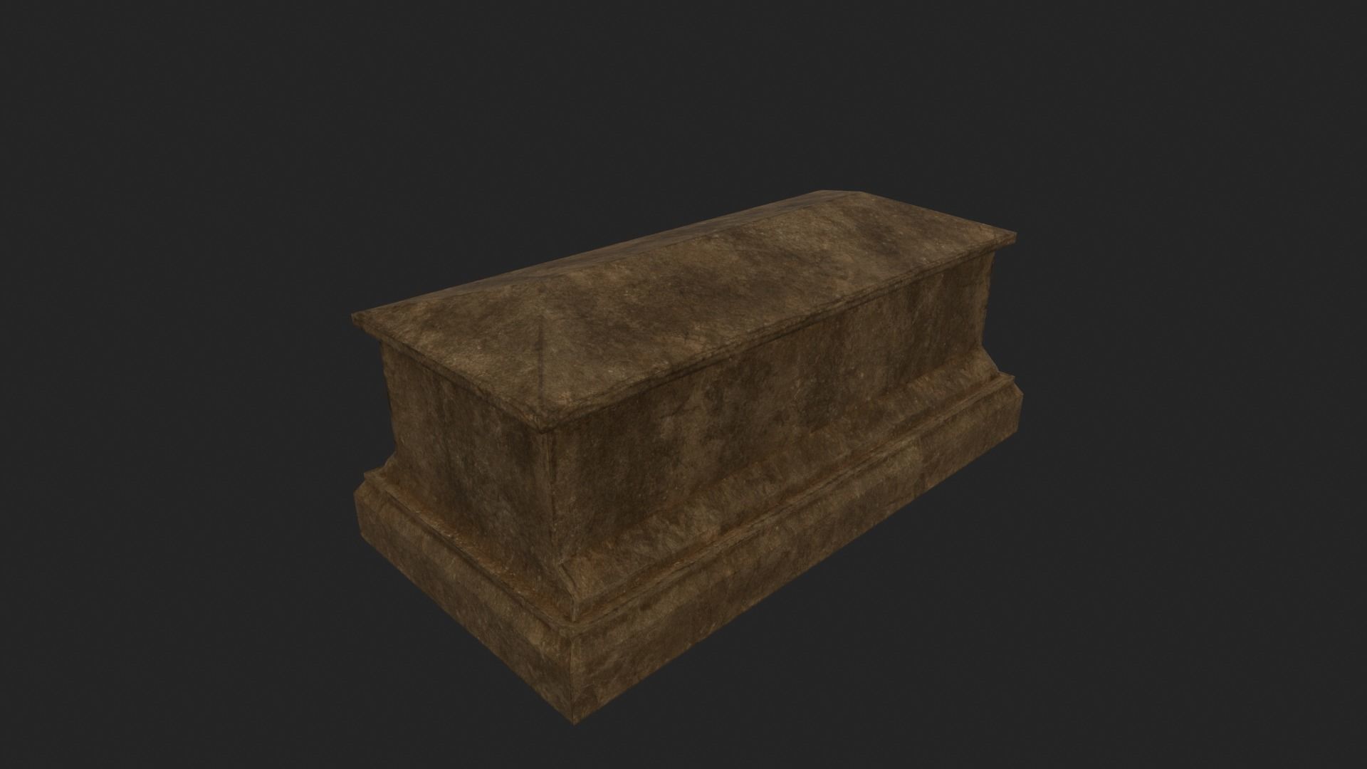 Tomb 2 - PBR stone coffin Low-poly 3D model_5