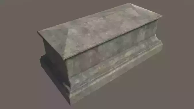 Tomb 2 - PBR stone coffin Low-poly 3D model