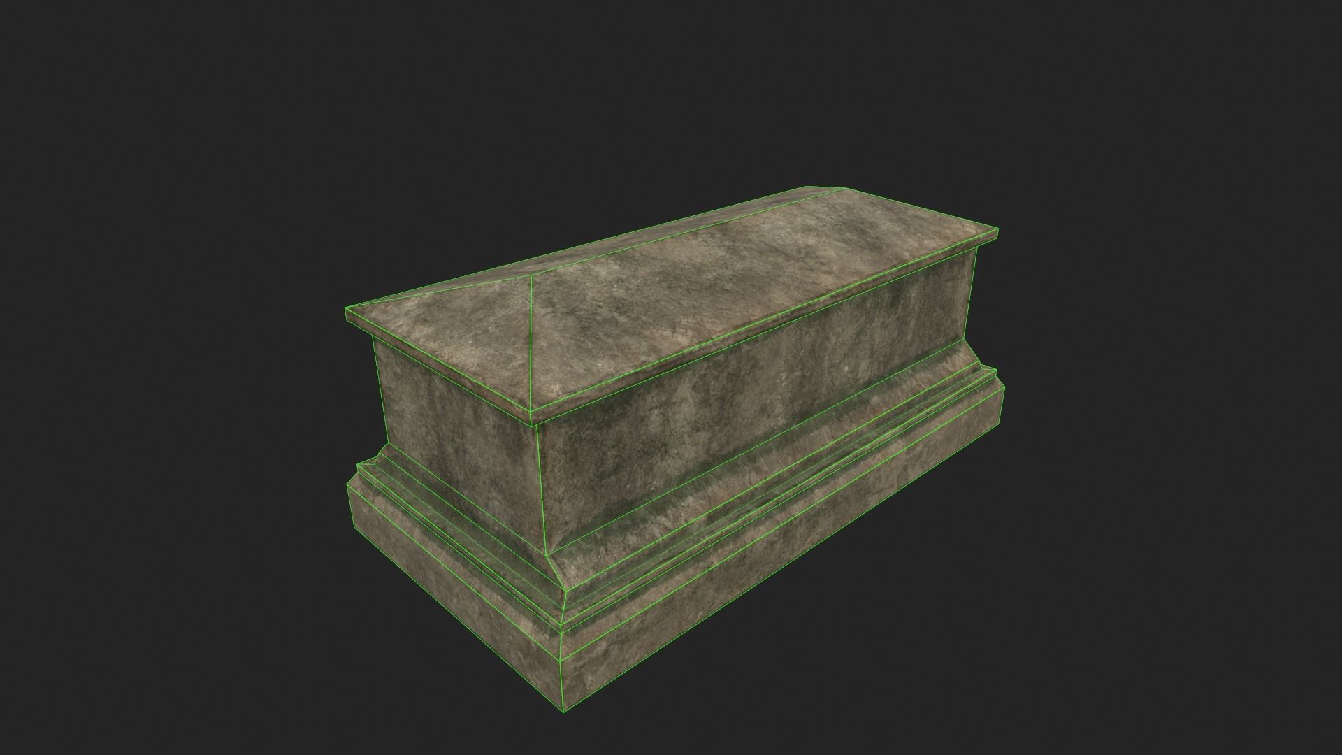 Tomb 2 - PBR stone coffin Low-poly 3D model_3