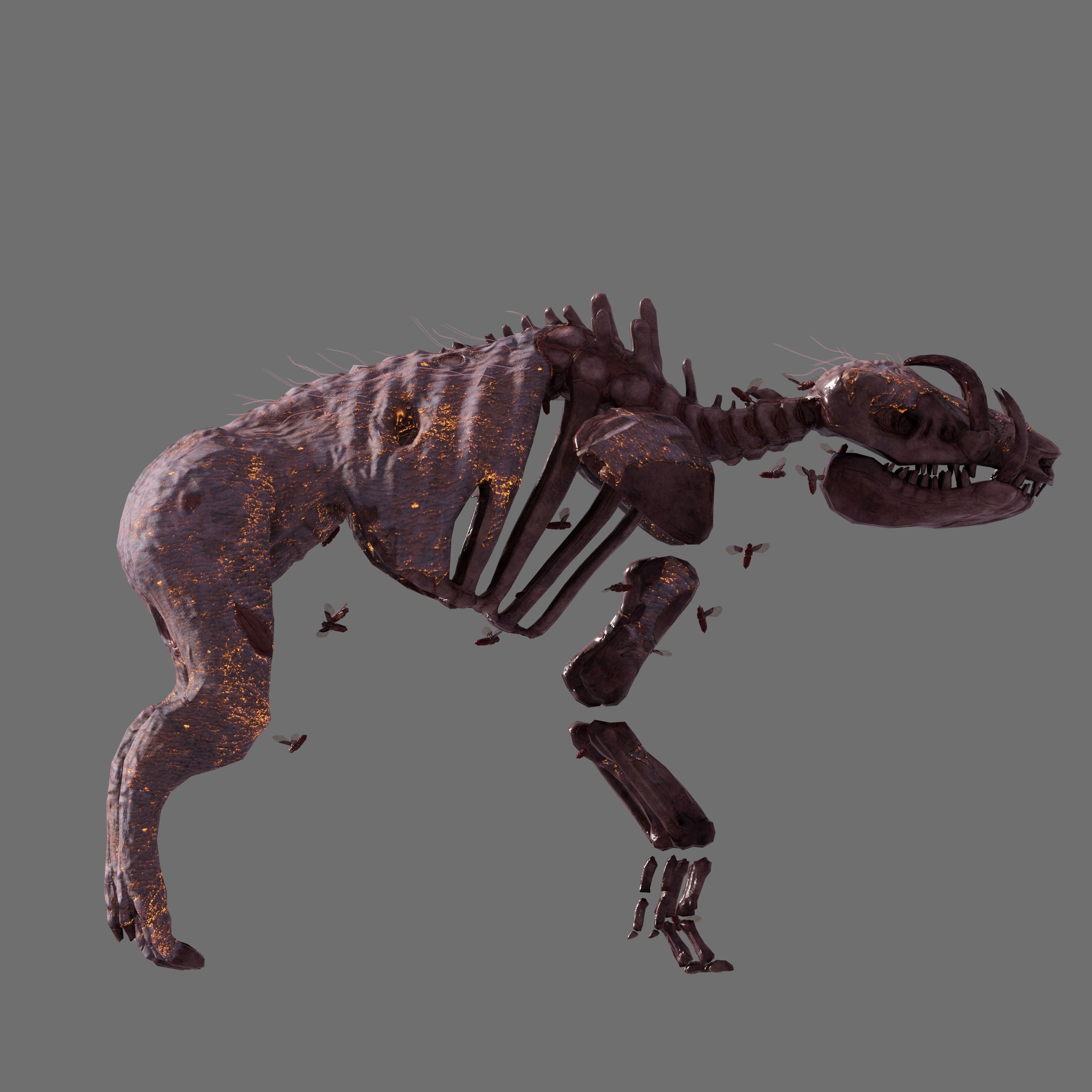 Undead Boar Skeleton Low-poly 3D model_8