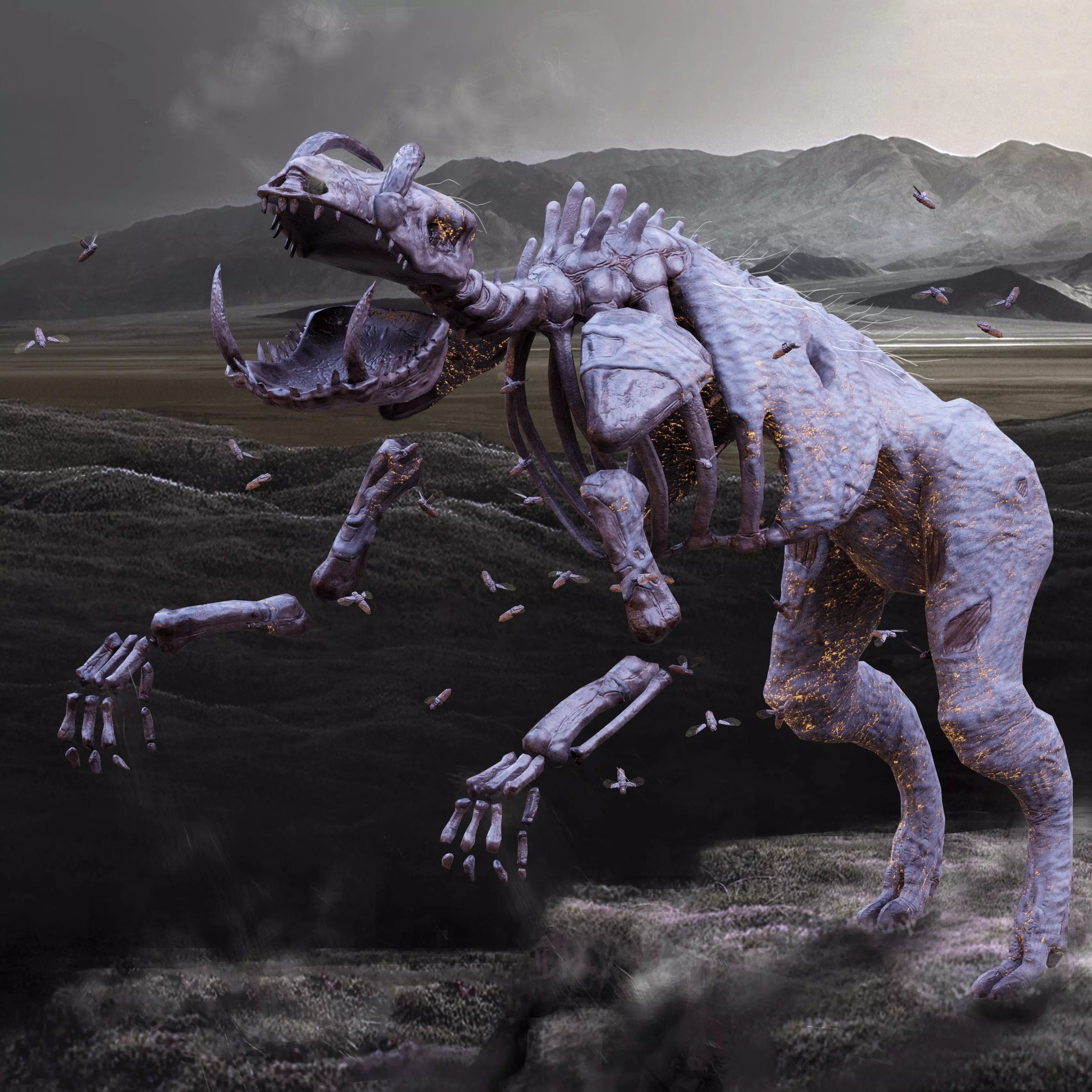 Undead Boar Skeleton Low-poly 3D model_0