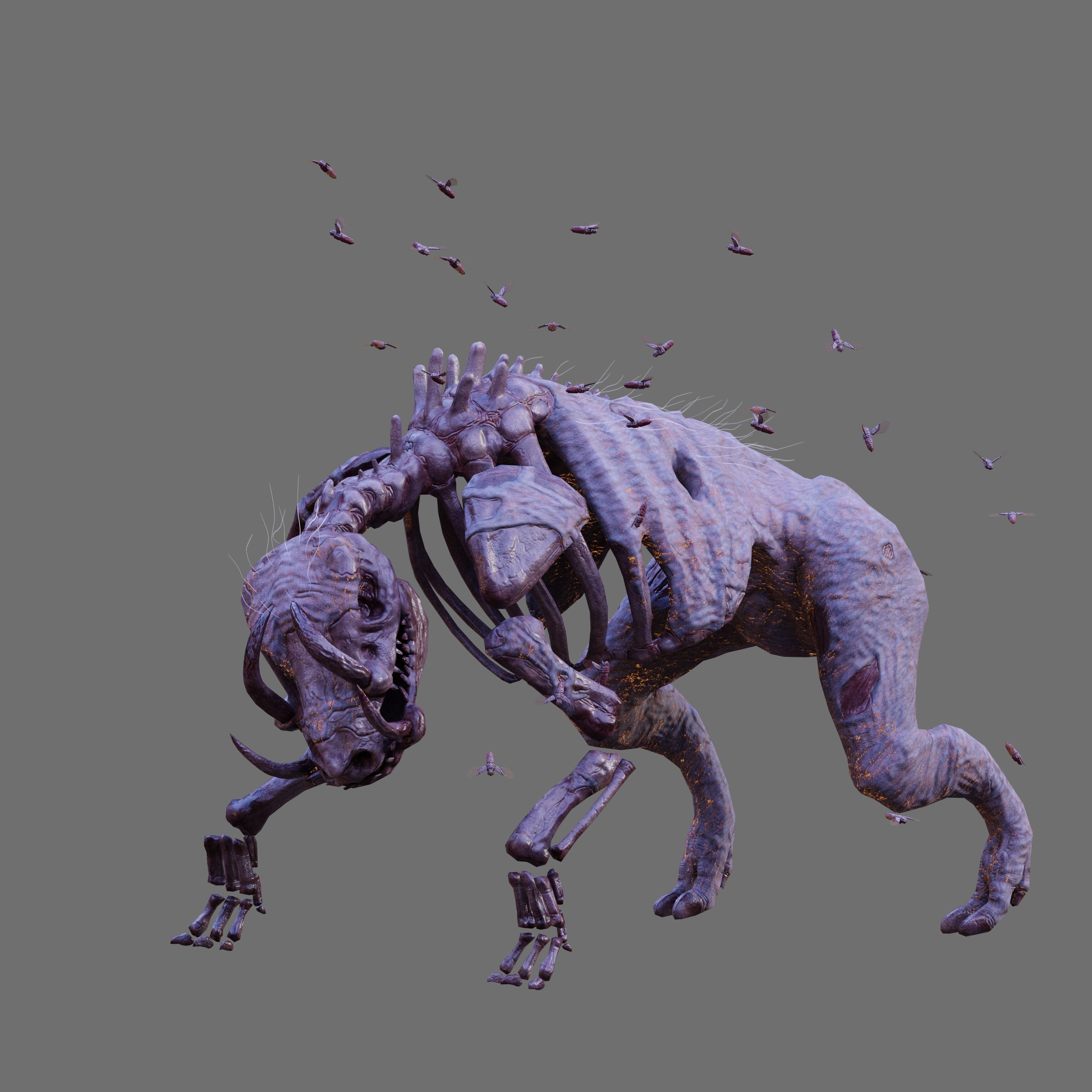 Undead Boar Skeleton Low-poly 3D model_2
