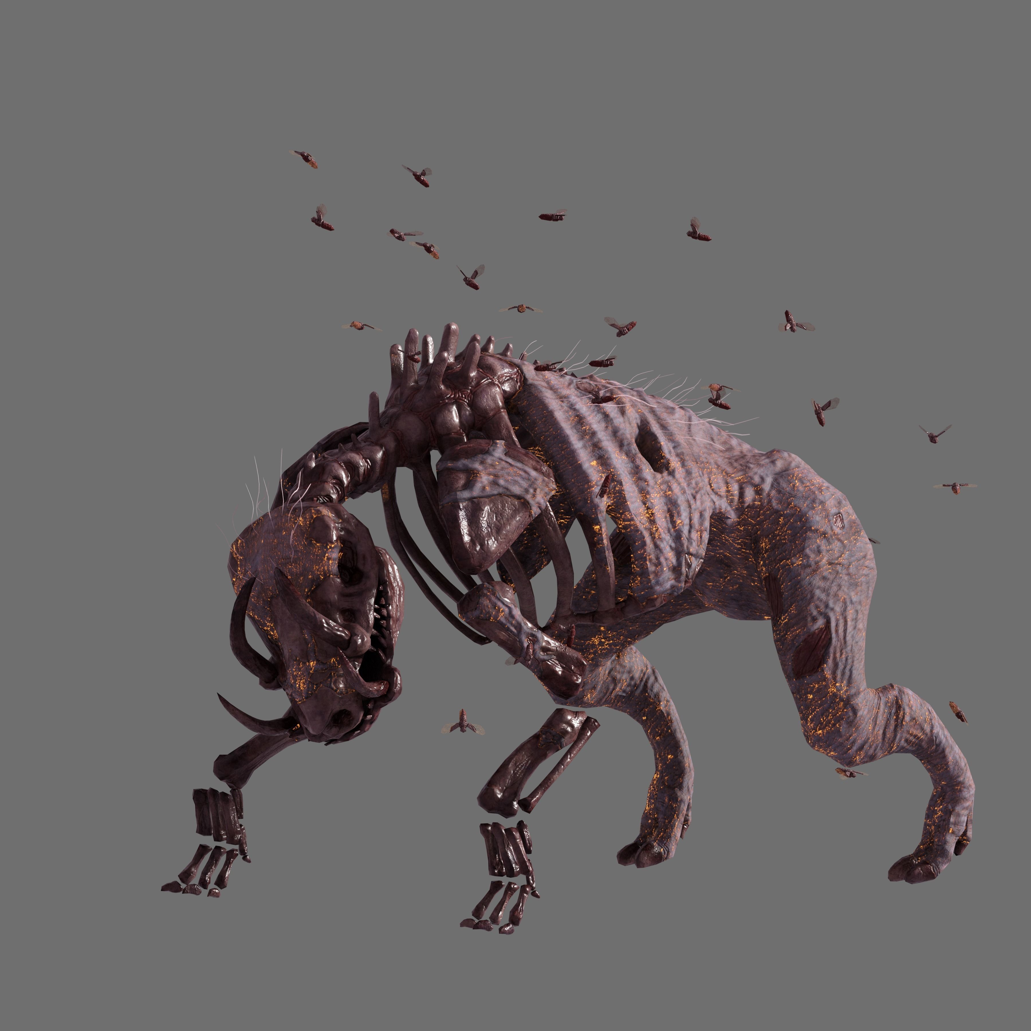 Undead Boar Skeleton Low-poly 3D model_7