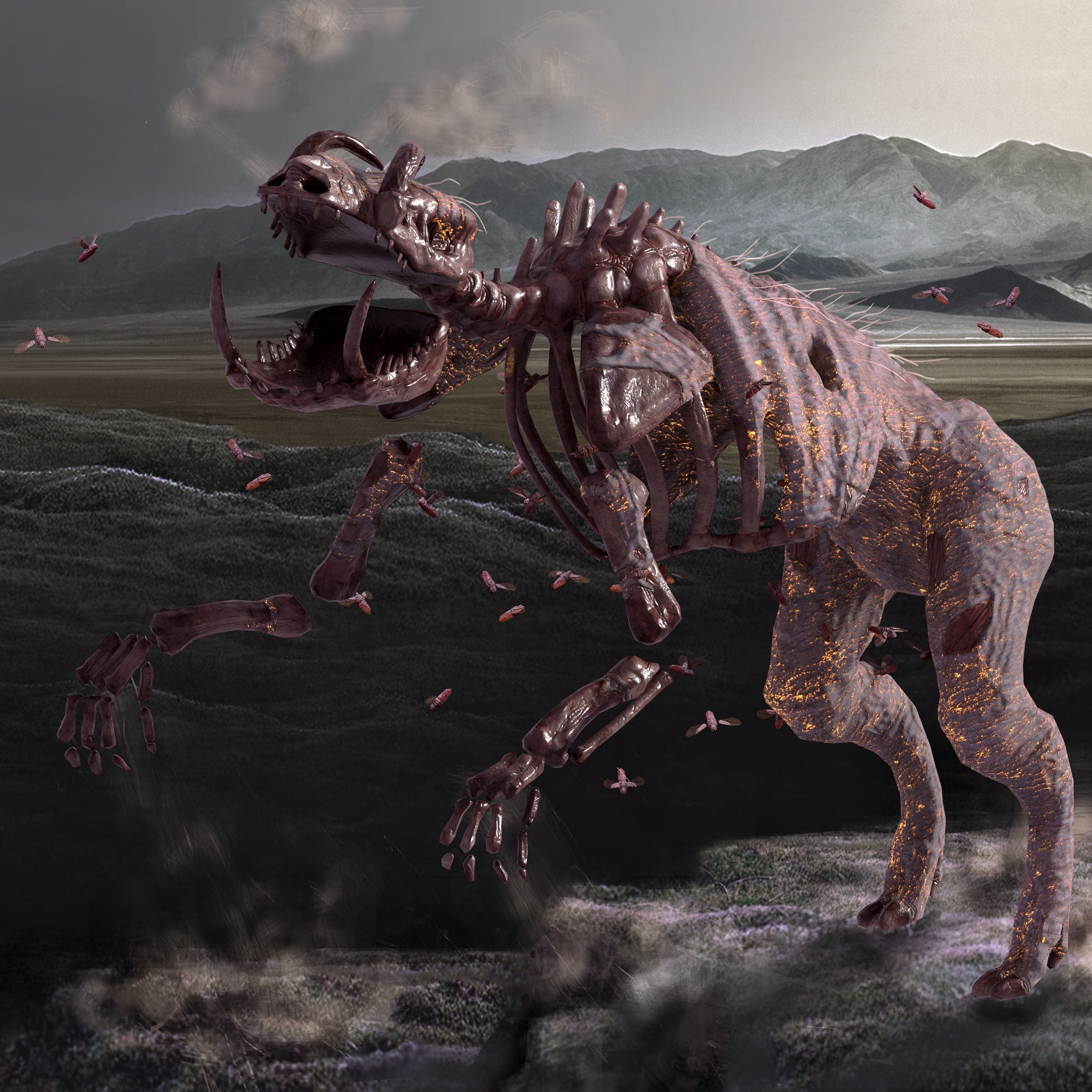 Undead Boar Skeleton Low-poly 3D model_5