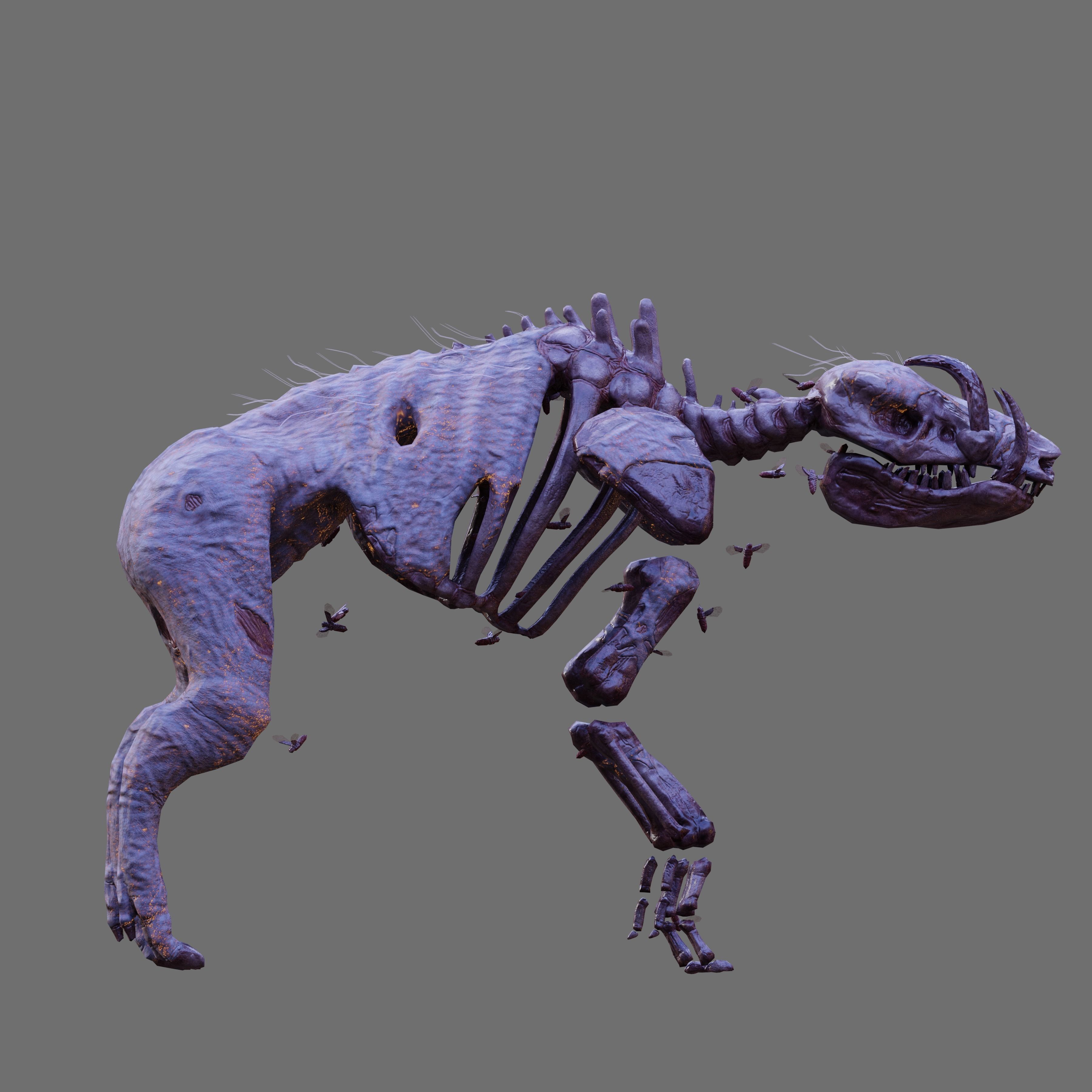 Undead Boar Skeleton Low-poly 3D model_4