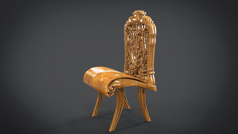 Classic Ornament Chair 3D print model_1