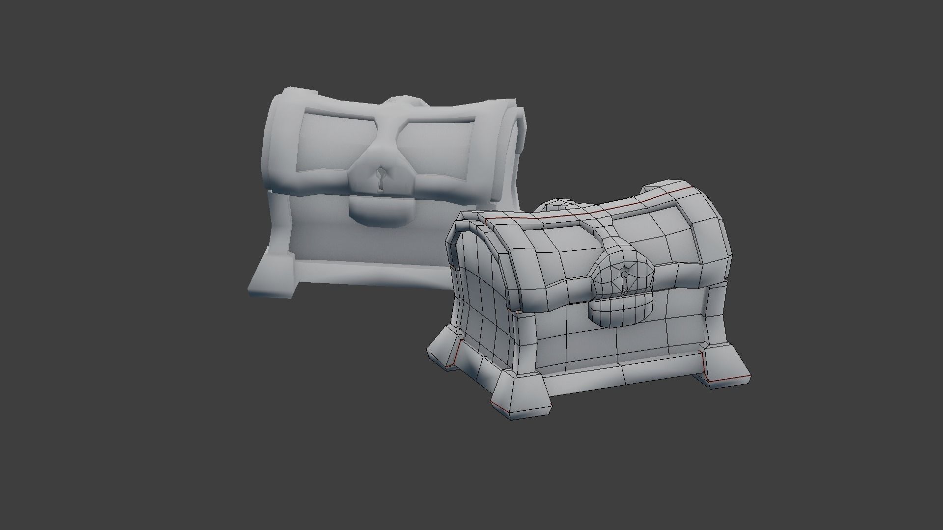 low polygon treasure chest for games 3D Model Collection_5