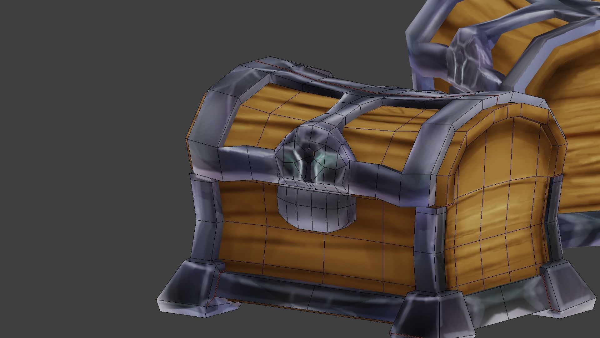 low polygon treasure chest for games 3D Model Collection_2