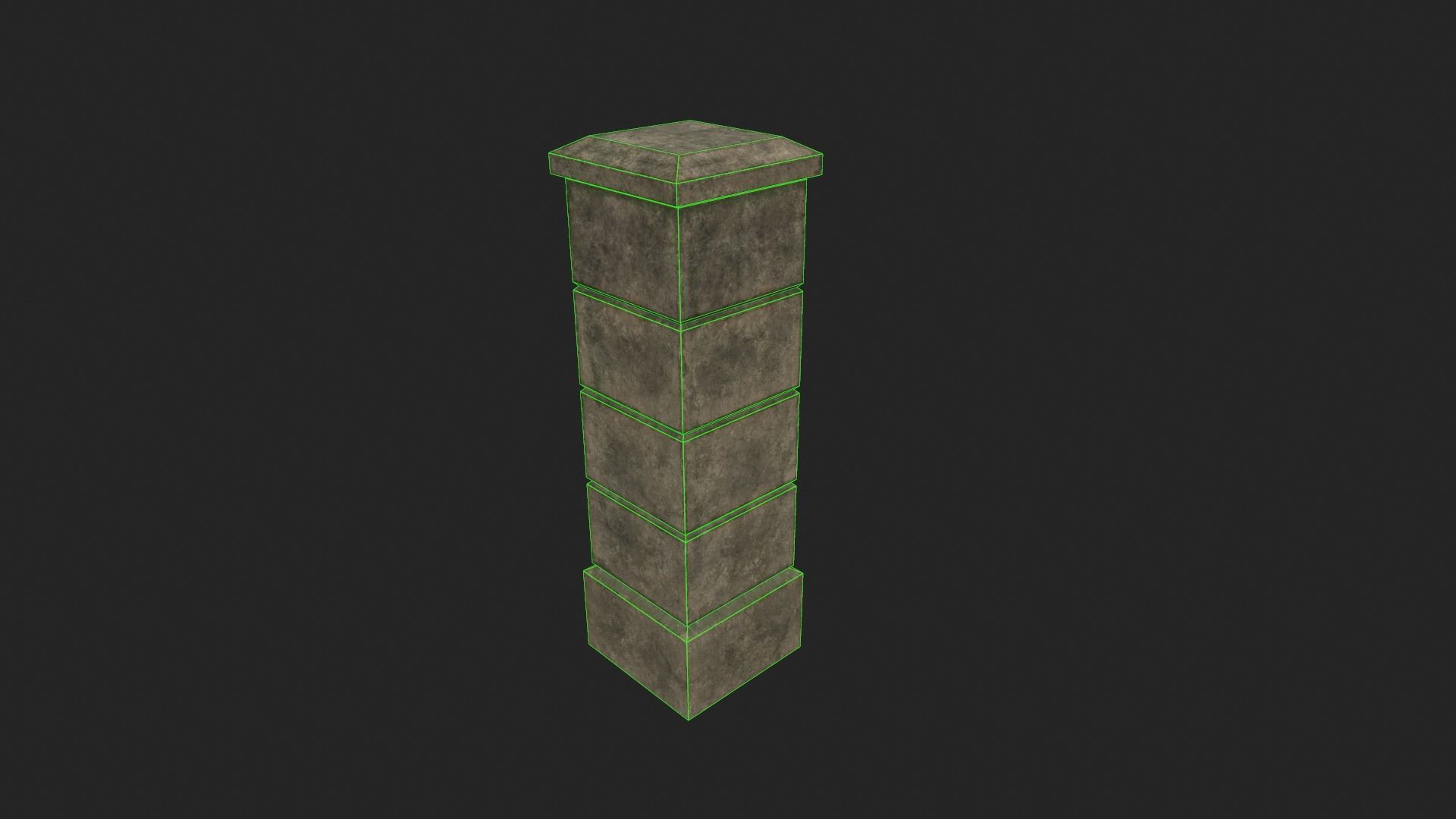 Graveyard pillar - PBR Low-poly 3D model_3
