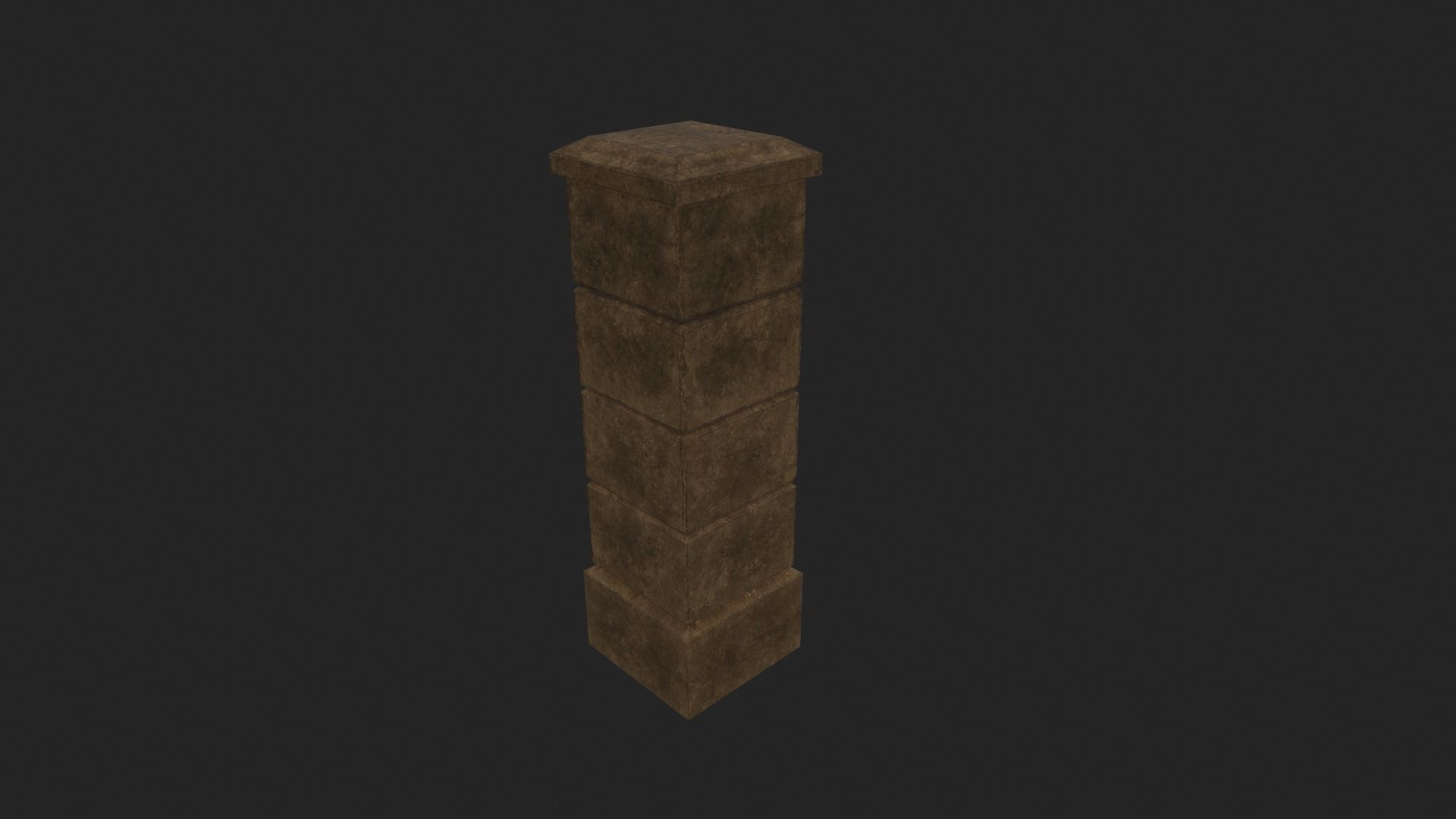 Graveyard pillar - PBR Low-poly 3D model_5