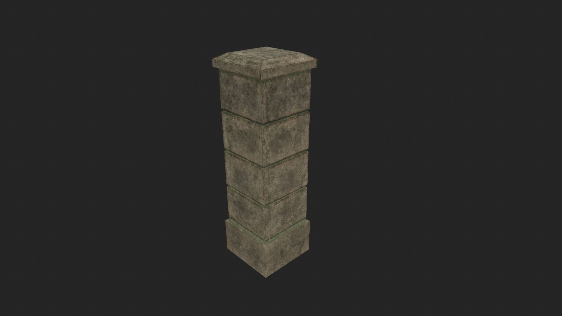 Graveyard pillar - PBR Low-poly 3D model_4