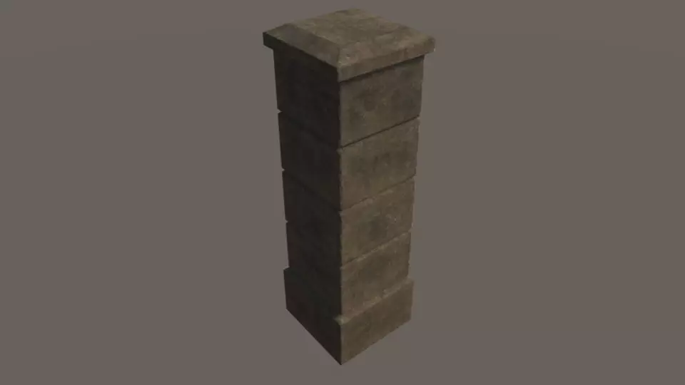 Graveyard pillar - PBR Low-poly 3D model_0
