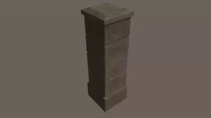 Graveyard pillar - PBR Low-poly 3D model