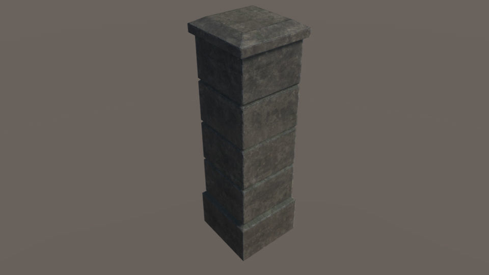 Graveyard pillar - PBR Low-poly 3D model_1