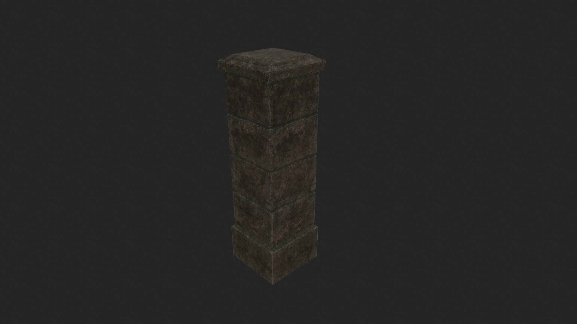 Graveyard pillar - PBR Low-poly 3D model_6